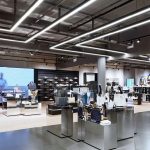 Stromschienenstrahler zur Beleuchtung von Verkaufsflächen