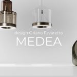 Die Vistosi Medea Leuchte nach einem Design von Oriano Favaretto Die Vistosi Medea Leuchte nach einem Design von Oriano Favaretto